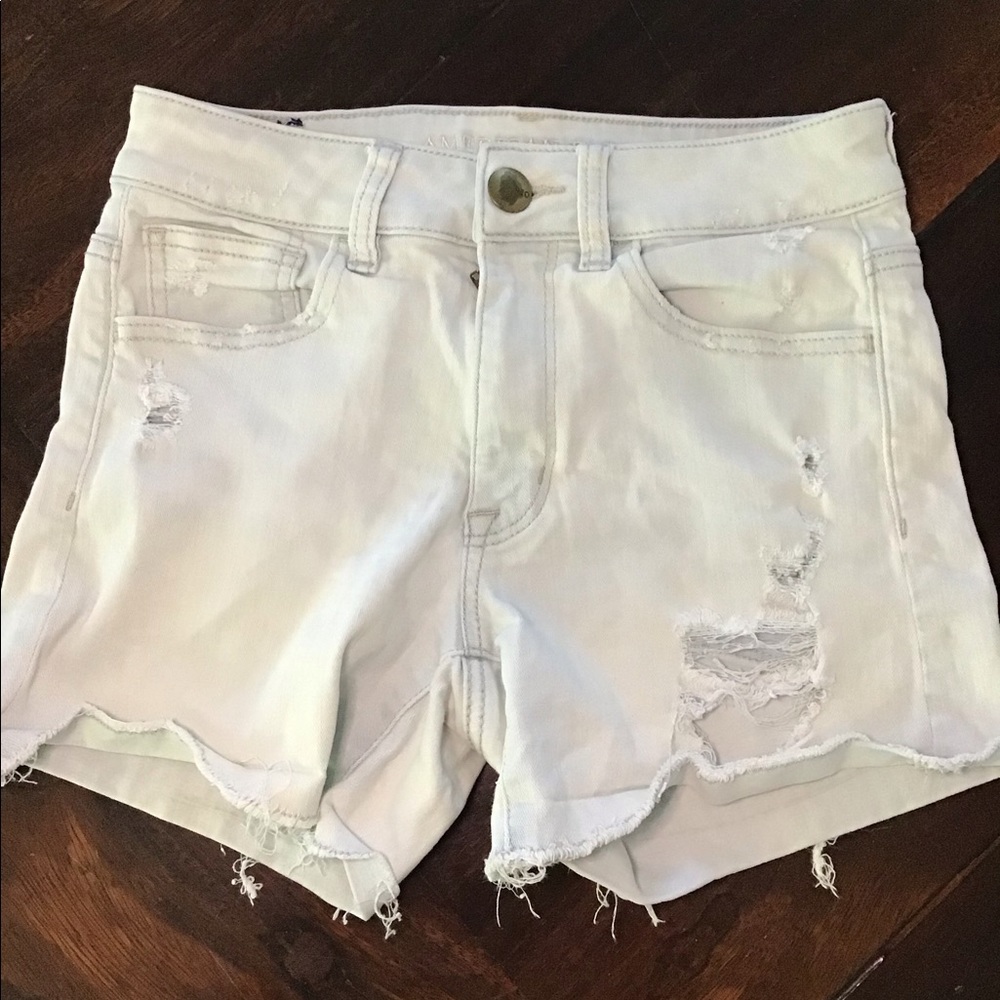 American Eagle Super Stretch HiRise Shortie Denim Shorts 2